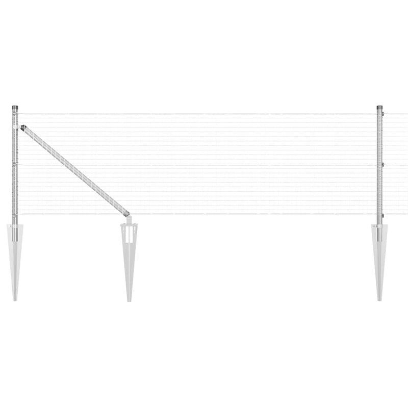 Afbeelding laden in galerijviewer, Vidaxl afrasteringspaal zilver 10 x 0,5 m (25 x 25 mm gaas) staal
