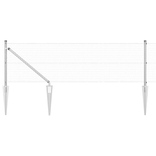 Vidaxl afrasteringspaal zilver 10 x 0,5 m (25 x 25 mm gaas) staal
