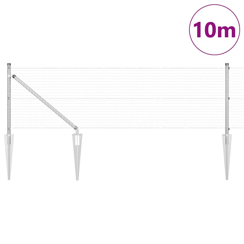 Afbeelding laden in galerijviewer, Vidaxl afrasteringspaal zilver 10 x 0,5 m (25 x 25 mm gaas) staal
