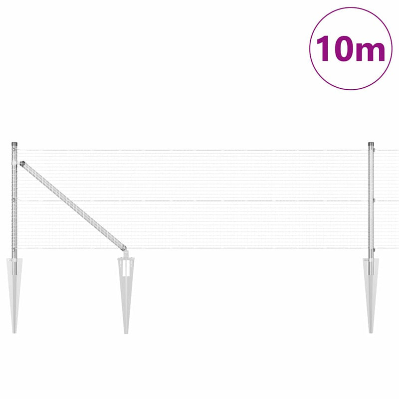 Afbeelding laden in galerijviewer, Vidaxl afrasteringspaal zilver 10 x 0,6 m (19 x 19 mm gaas) staal

