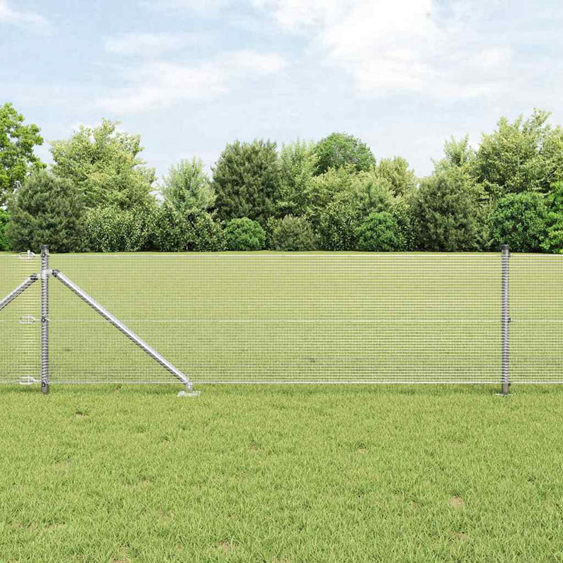Afbeelding laden in galerijviewer, Vidaxl afrasteringspaal zilver 10 x 0,8 m (12 x 12 mm gaas) staal
