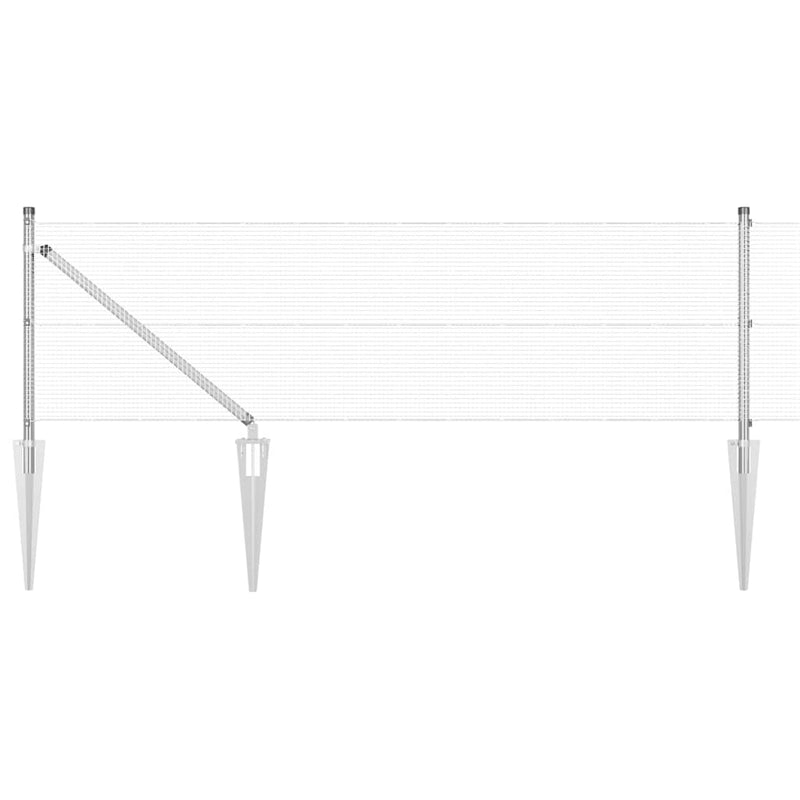 Afbeelding laden in galerijviewer, Vidaxl afrasteringspaal zilver 10 x 0,8 m (12 x 12 mm gaas) staal
