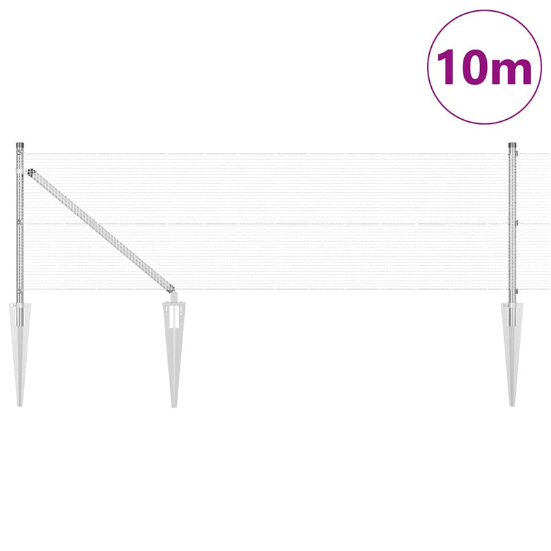 Afbeelding laden in galerijviewer, Vidaxl afrasteringspaal zilver 10 x 0,8 m (12 x 12 mm gaas) staal
