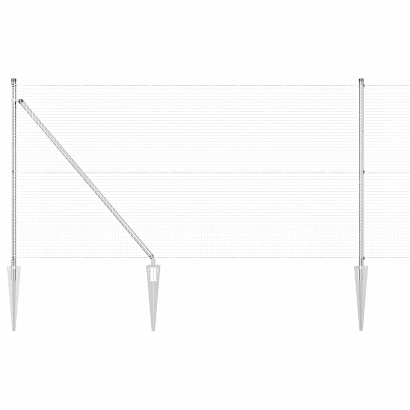 Afbeelding laden in galerijviewer, Vidaxl afrasteringspaal zilver 10 x 0,8 m (19 x 19 mm gaas) staal
