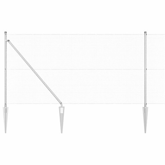 Vidaxl afrasteringspaal zilver 10 x 0,8 m (19 x 19 mm gaas) staal