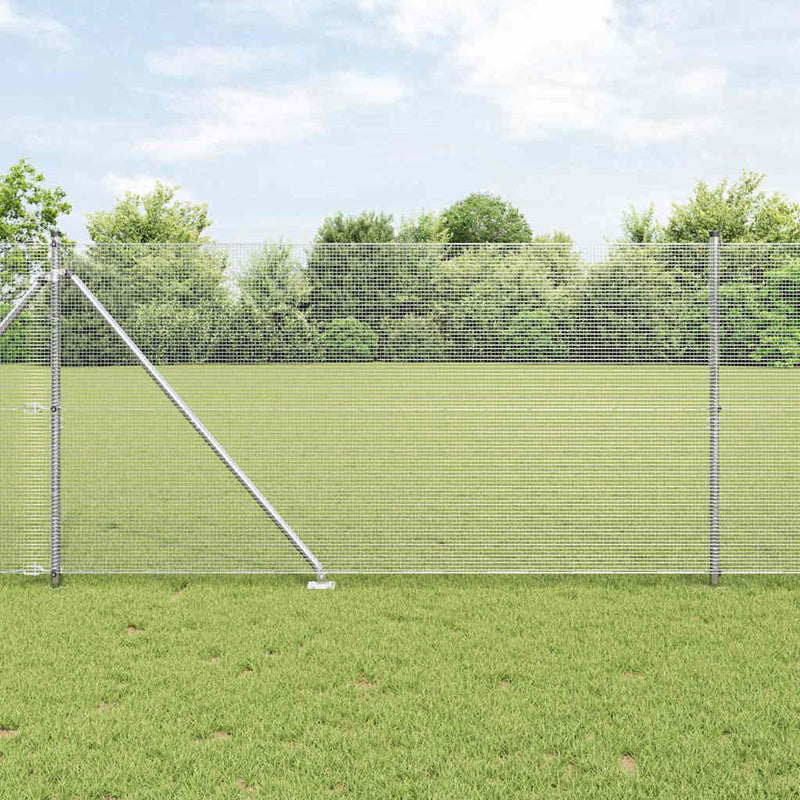 Afbeelding laden in galerijviewer, Vidaxl afrasteringspaal zilver 10 x 1,4 m (12 x 12 mm gaas) staal
