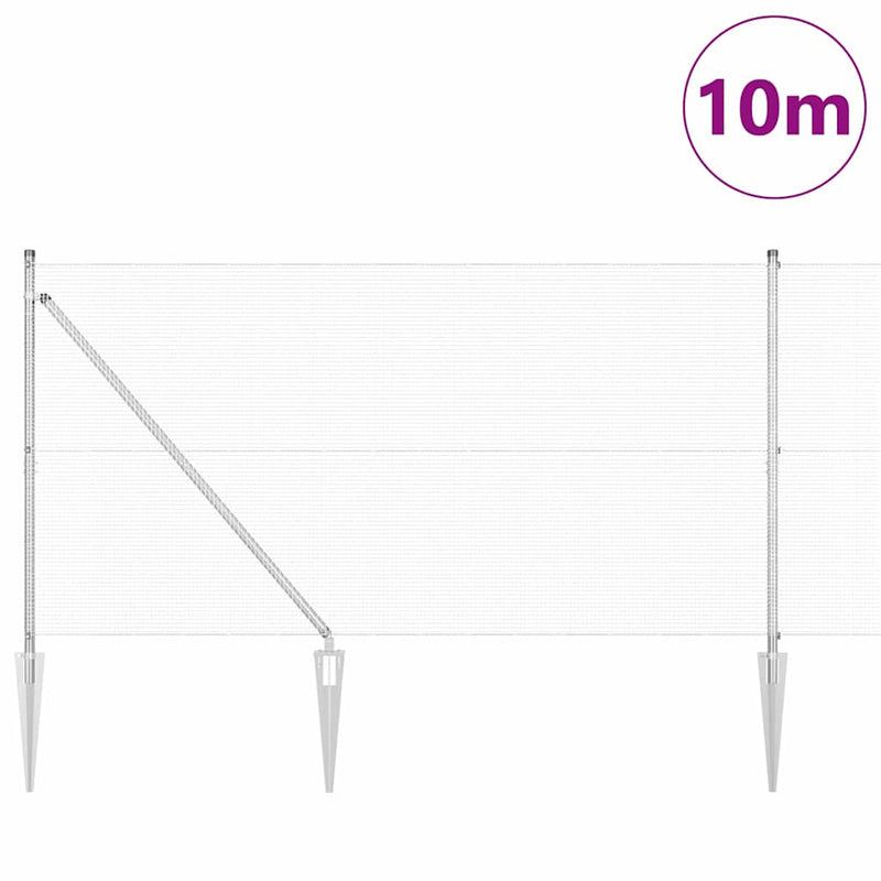 Afbeelding laden in galerijviewer, Vidaxl afrasteringspaal zilver 10 x 1,4 m (12 x 12 mm gaas) staal
