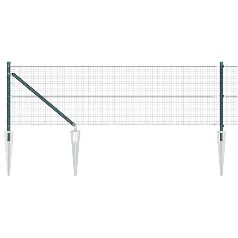 Afbeelding laden in galerijviewer, Vidaxl afrasteringspaal groen 10 x 0,5 m (16 x 16 mm gaas) staal
