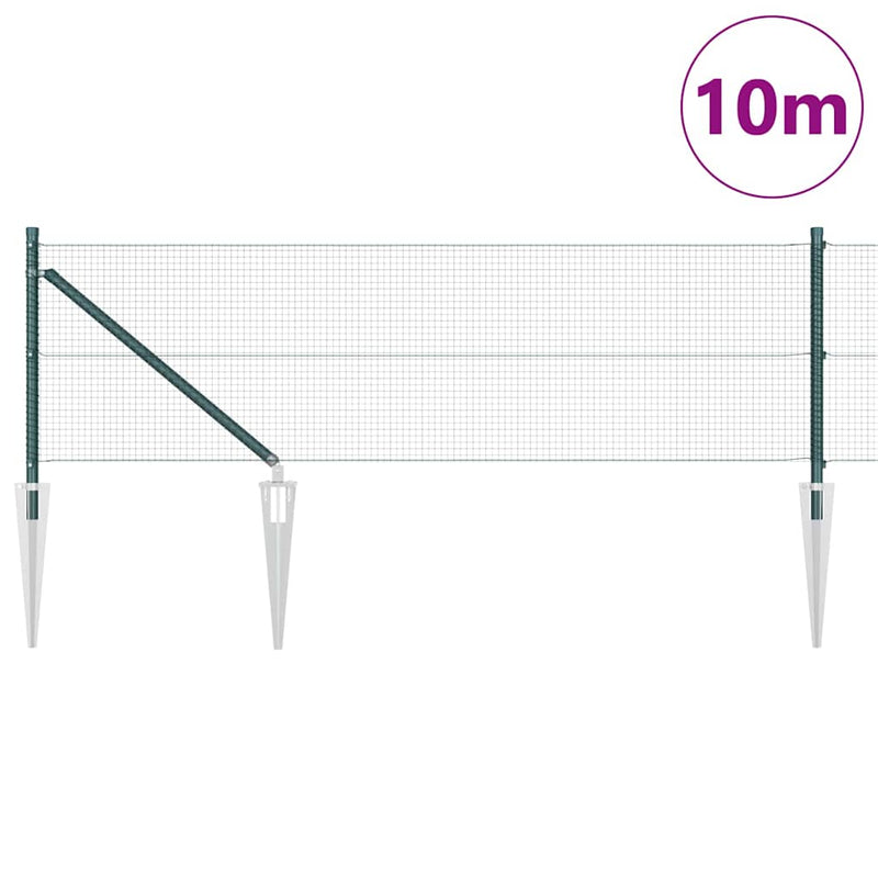Afbeelding laden in galerijviewer, Vidaxl afrasteringspaal groen 10 x 0,5 m (16 x 16 mm gaas) staal
