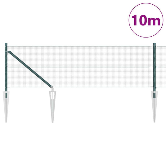 Vidaxl afrasteringspaal groen 10 x 0,5 m (16 x 16 mm gaas) staal