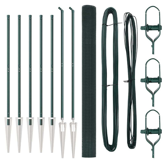 Vidaxl afrasteringspaal groen 10 x 1,5 m (12 x 12 mm gaas) staal