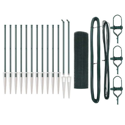 Vidaxl afrasteringspaal groen 25 x 0,5 m (12 x 12 mm gaas) staal
