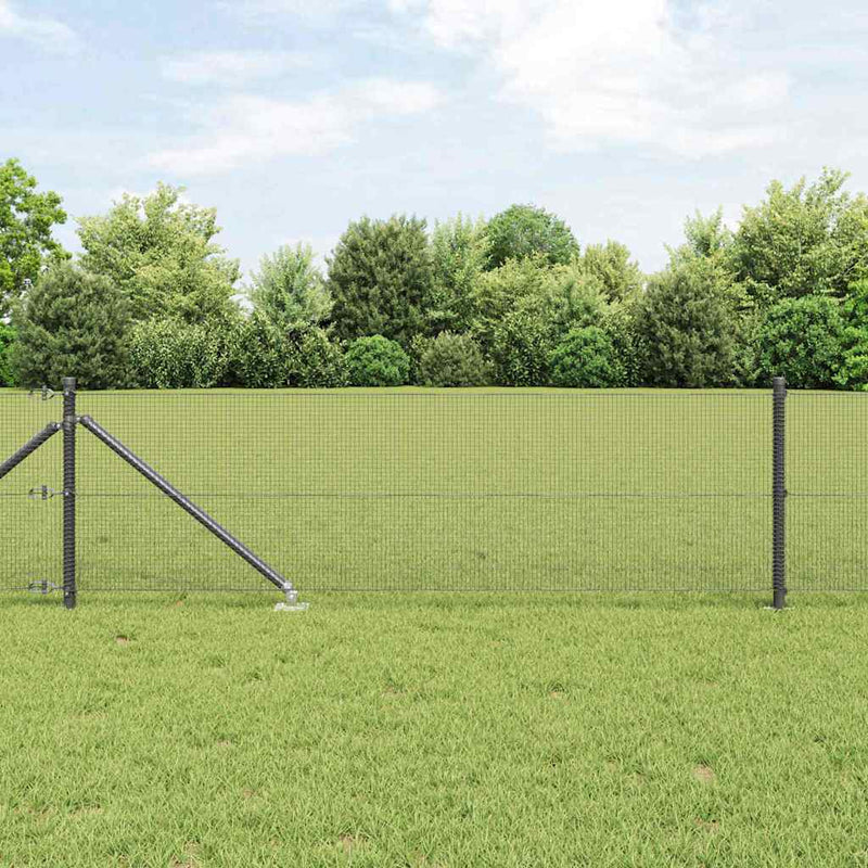 Afbeelding laden in galerijviewer, Vidaxl afrasteringspaal grijs 10 x 0,5 m (12 x 12 mm mesh) staal
