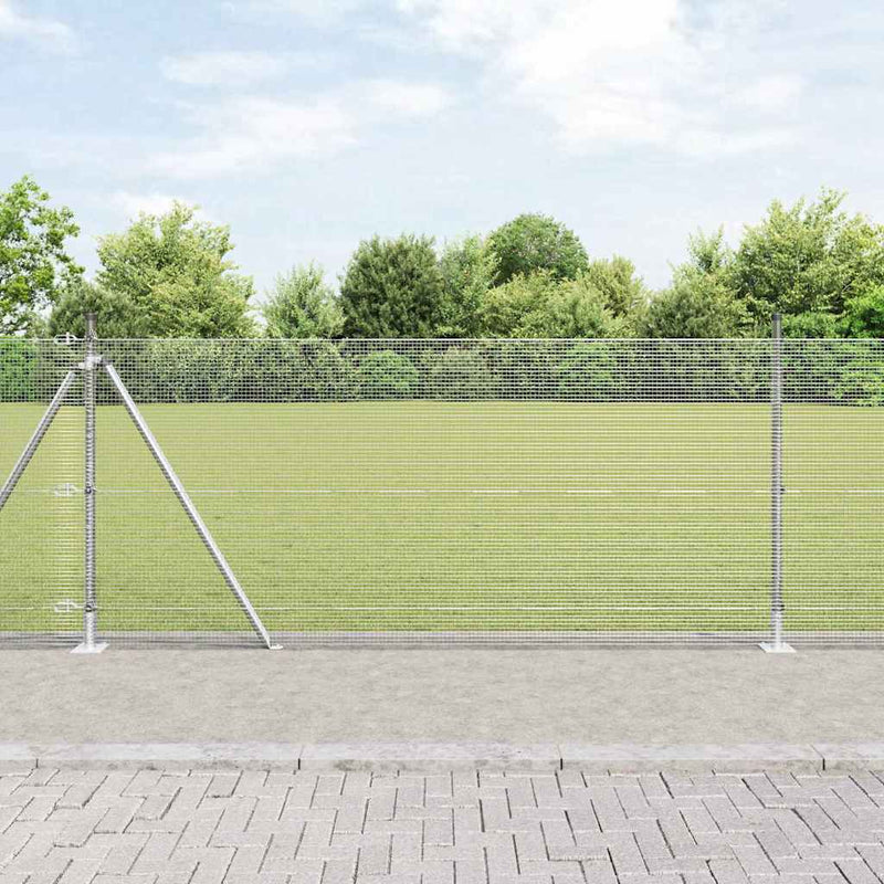 Afbeelding laden in galerijviewer, Vidaxl afrasteringspaal zilver 10 x 0,8 m (12 x 12 mm gaas) staal
