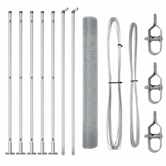 Vidaxl afrasteringspaal zilver 10 x 0,8 m (12 x 12 mm gaas) staal