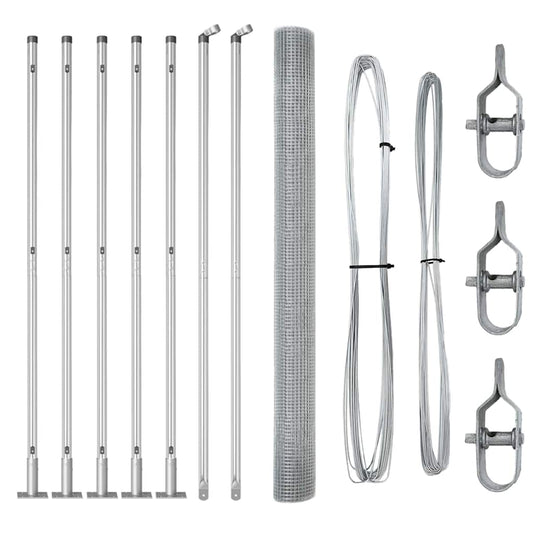 Vidaxl afrasteringspaal zilver 10 x 1,5 m (19 x 19 mm gaas) staal