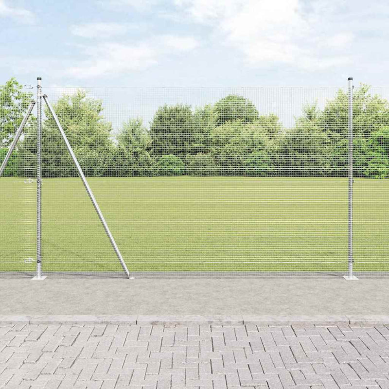 Afbeelding laden in galerijviewer, Vidaxl afrasteringspaal zilver 10 x 1,6 m (16 x 16 mm gaas) staal
