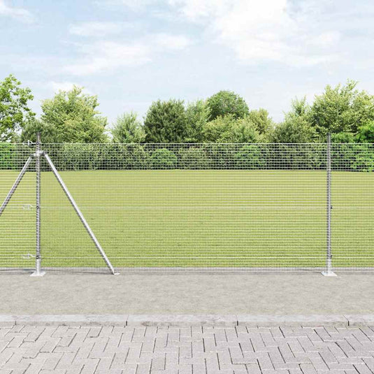 Vidaxl afrasteringspaal zilver 25 x 1 m (19 x 19 mm gaas) staal