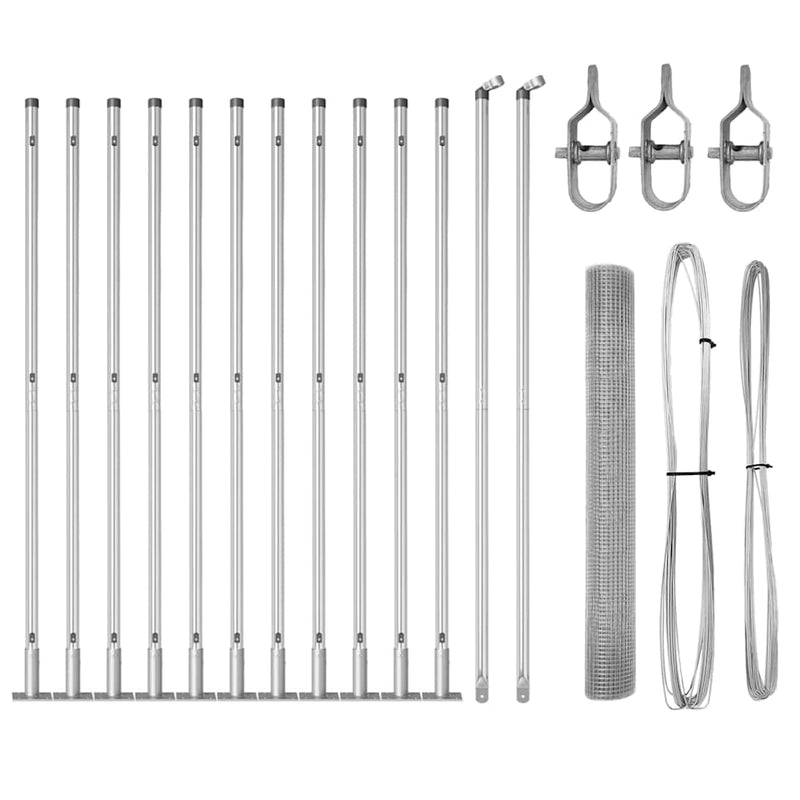 Afbeelding laden in galerijviewer, Vidaxl afrasteringspaal zilver 25 x 1 m (19 x 19 mm gaas) staal
