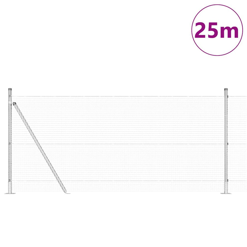 Afbeelding laden in galerijviewer, Vidaxl afrasteringspaal zilver 25 x 1 m (19 x 19 mm gaas) staal
