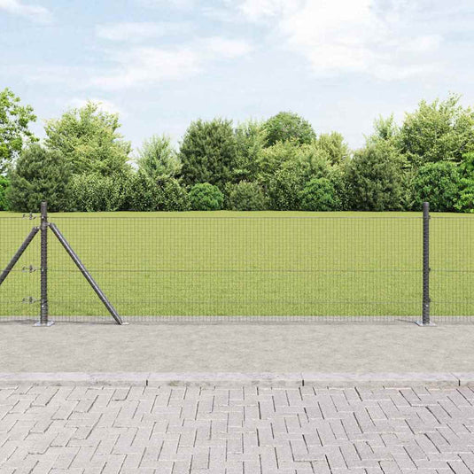 Vidaxl afrasteringspaal grijs 25 x 0,6 m (19 x 19 mm gaas)