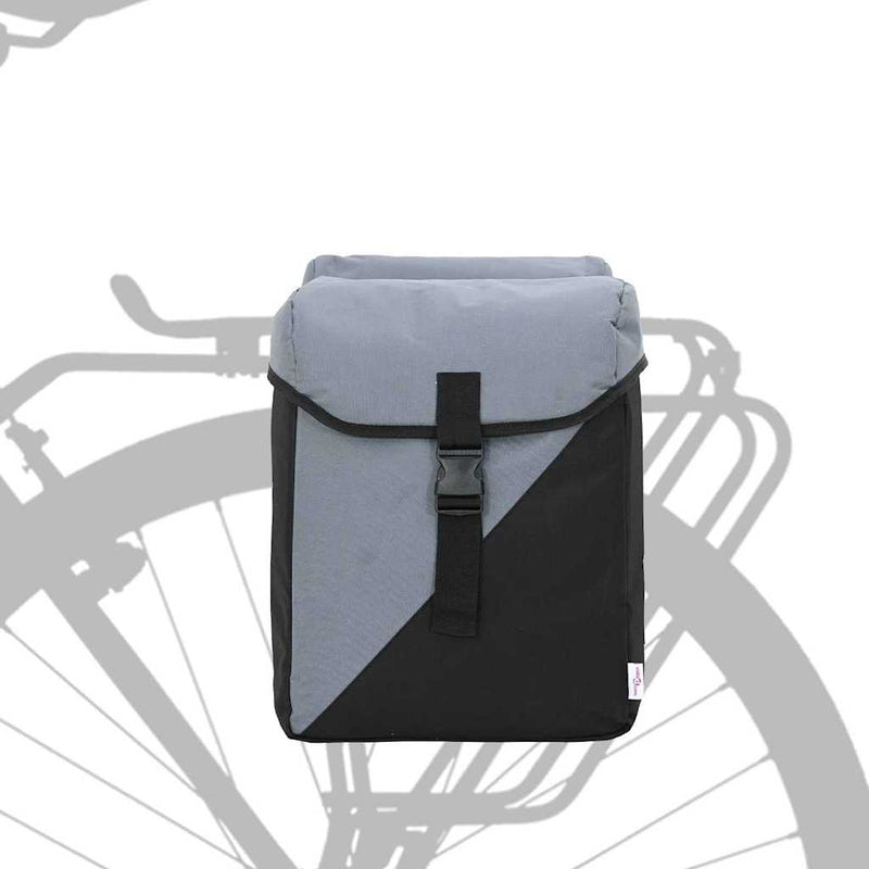 Afbeelding laden in galerijviewer, Vidaxl fietstas grijs en zwart 31.5 x 15.5 x 40 cm polyester

