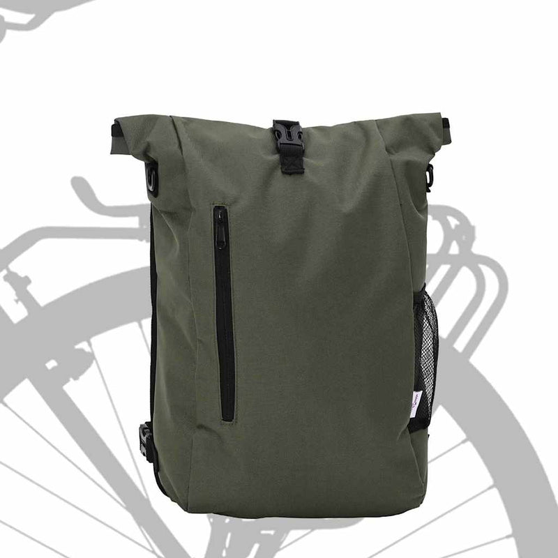 Afbeelding laden in galerijviewer, Vidaxl fietstas olijfgroen 31 x 13 x 58 cm polyester
