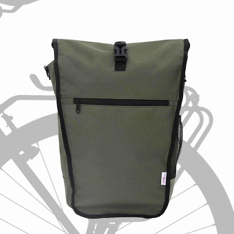 Afbeelding laden in galerijviewer, Vidaxl fietstas olijfgroen 34 x 16 x 59 cm polyester
