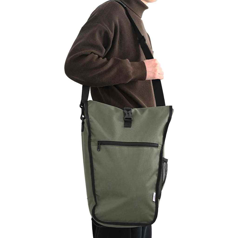 Afbeelding laden in galerijviewer, Vidaxl fietstas olijfgroen 34 x 16 x 59 cm polyester
