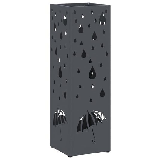 Vidaxl paraplu standaard antraciet 15,5 x 15,5 x 49 cm metaal