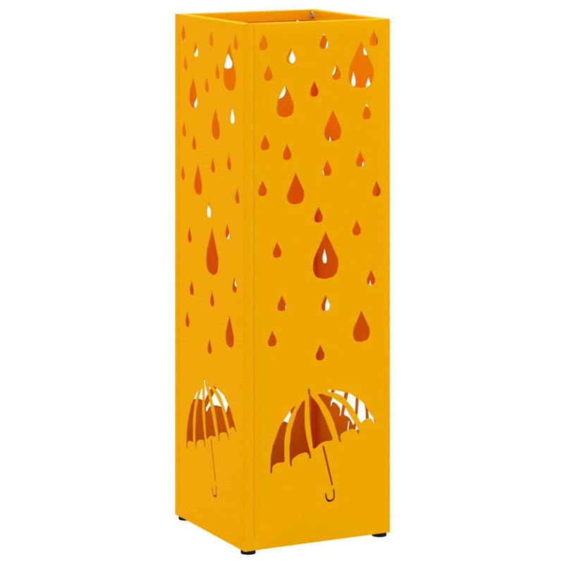 Afbeelding laden in galerijviewer, Vidaxl paraplu standaard mosterdgeel 15,5 x 15,5 x 49 cm metaal
