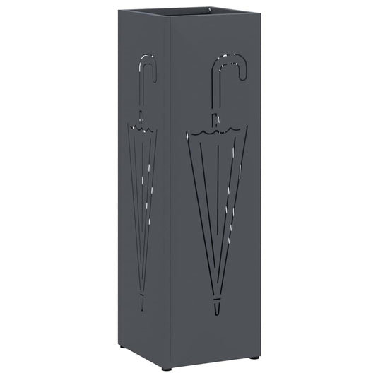 Vidaxl paraplu standaard antraciet 15,5 x 15,5 x 49 cm metaal