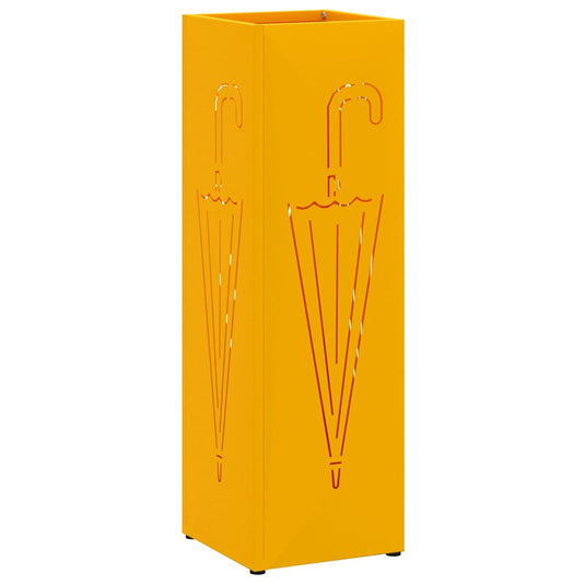 Vidaxl paraplu standaard mosterdgeel 15,5 x 15,5 x 49 cm metaal