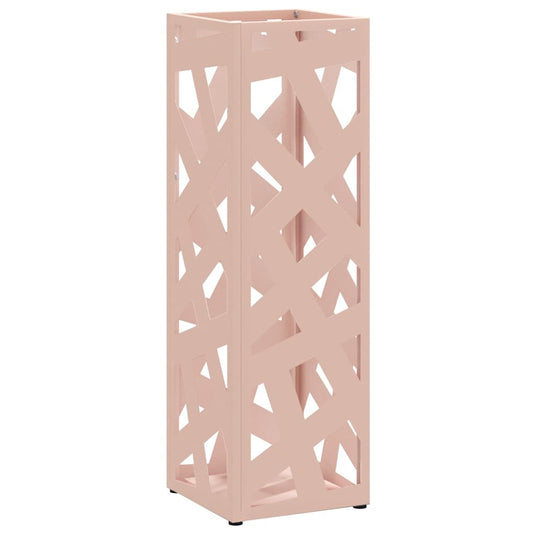 Vidaxl paraplu standaard met opslag roze 15,5 x 15,5 x 49 cm metaal