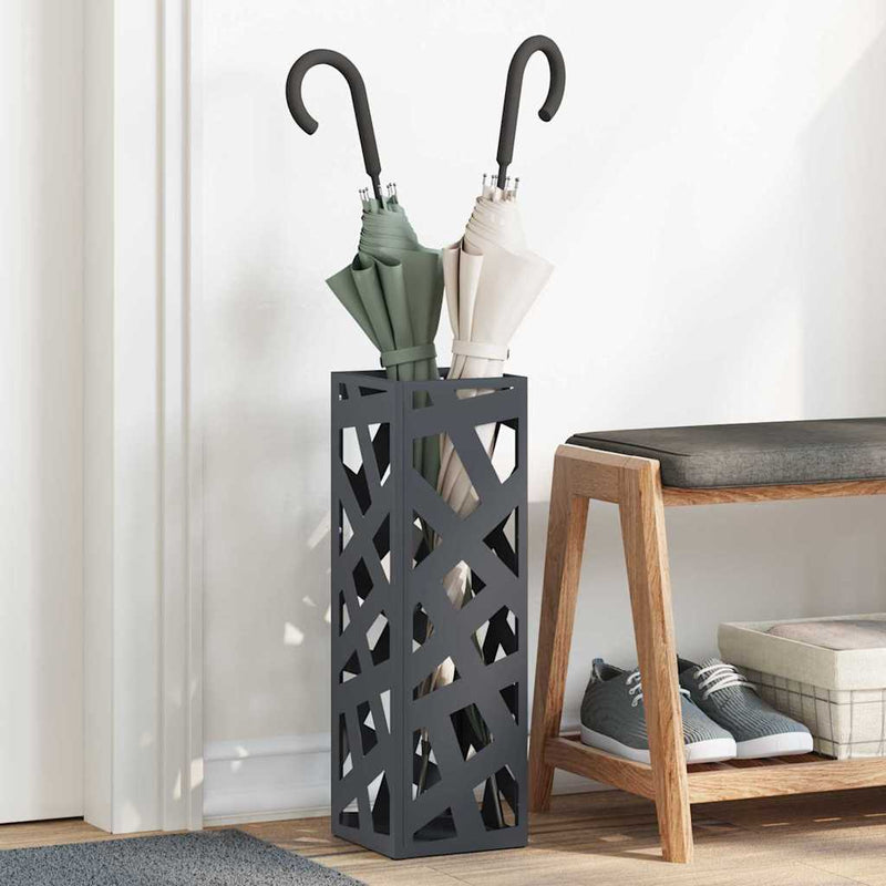 Afbeelding laden in galerijviewer, Vidaxl paraplu standaard antraciet 15,5 x 15,5 x 49 cm metaal
