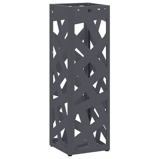 Vidaxl paraplu standaard antraciet 15,5 x 15,5 x 49 cm metaal