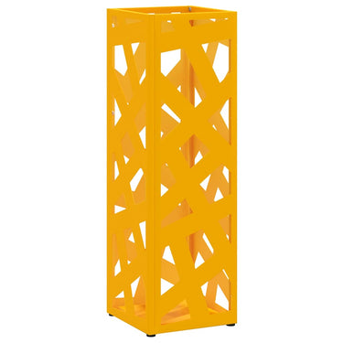 Vidaxl paraplu standaard mosterdgeel 15,5 x 15,5 x 49 cm metaal
