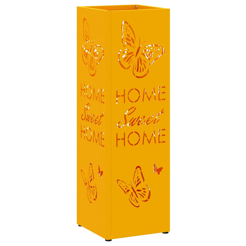 Afbeelding laden in galerijviewer, Vidaxl paraplu standaard mosterdgeel 15,5 x 15,5 x 49 cm metaal
