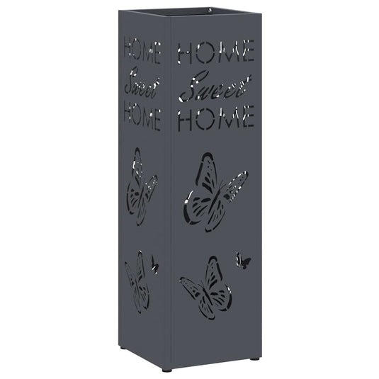Vidaxl paraplu standaard antraciet 15,5 x 15,5 x 49 cm metaal
