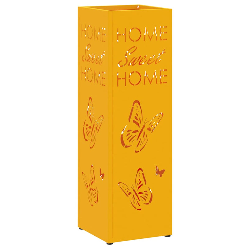 Afbeelding laden in galerijviewer, Vidaxl paraplu standaard mosterdgeel 15,5 x 15,5 x 49 cm metaal
