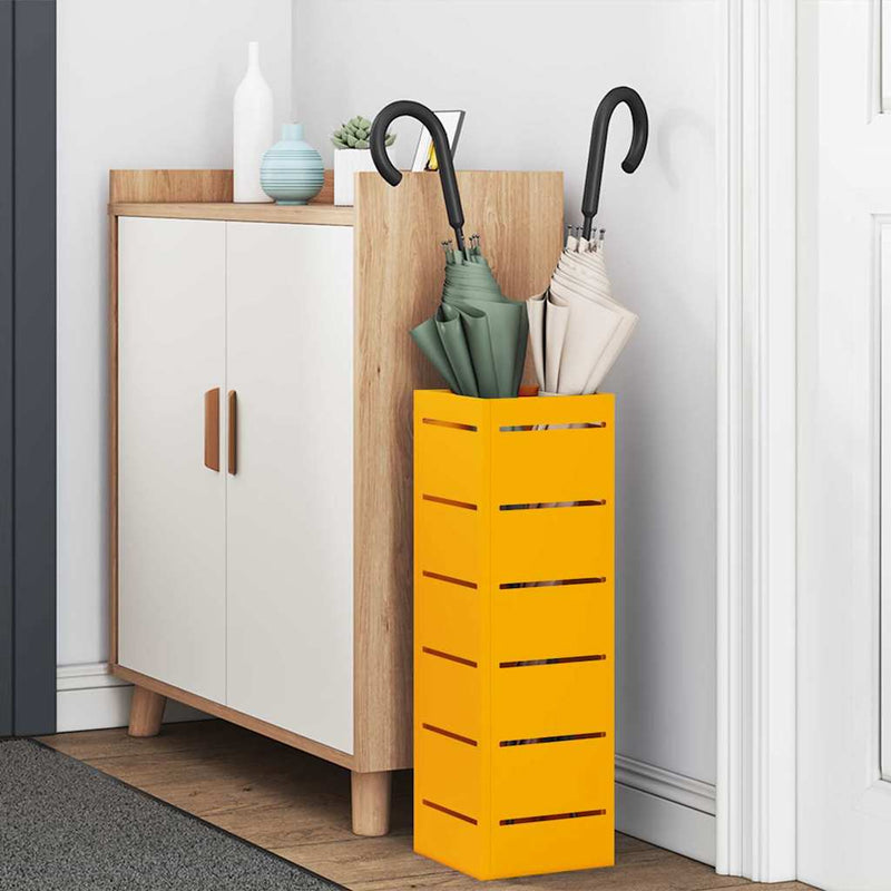 Afbeelding laden in galerijviewer, Vidaxl paraplu standaard mosterdgeel 15,5 x 15,5 x 49 cm metaal
