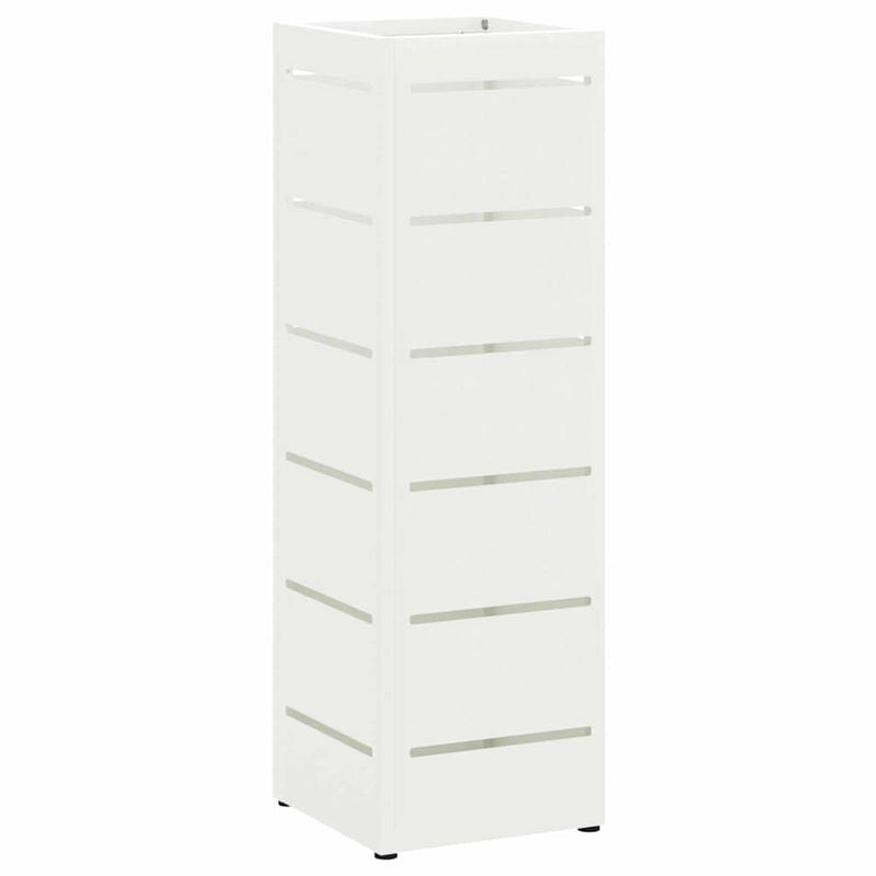 Afbeelding laden in galerijviewer, Vidaxl paraplu standaard met opslag wit 15,5 x 15,5 x 49 cm staal
