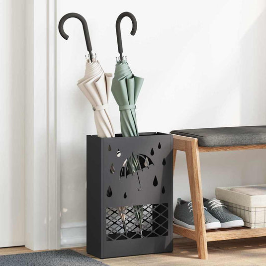 Vidaxl paraplu standaard zwart 28 x 12 x 41 cm staal