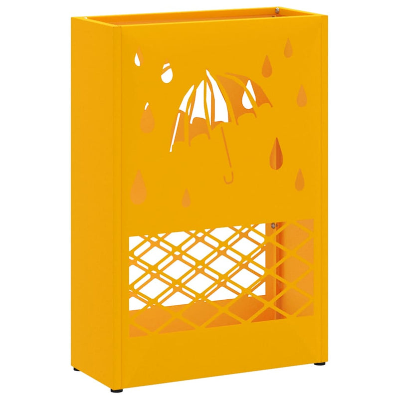 Afbeelding laden in galerijviewer, Vidaxl paraplu standaard mosterdgeel 28 x 12 x 41 cm staal
