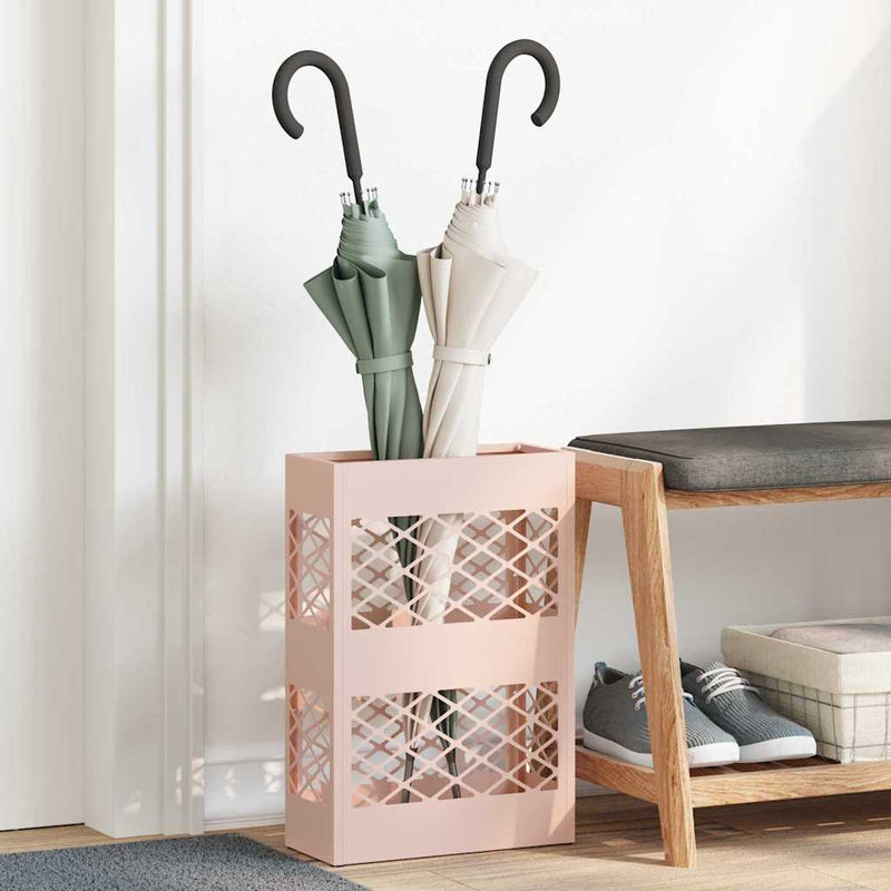 Afbeelding laden in galerijviewer, Vidaxl paraplu standaard roze 28 x 12 x 41 cm staal
