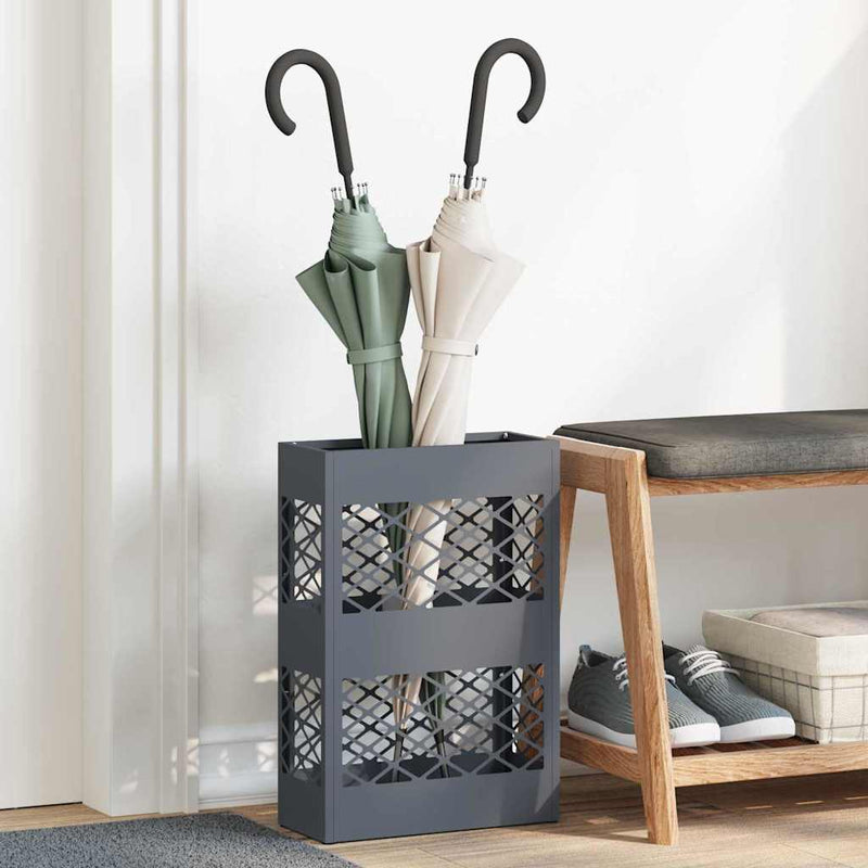 Afbeelding laden in galerijviewer, Vidaxl paraplu standaard antraciet 28 x 12 x 41 cm staal

