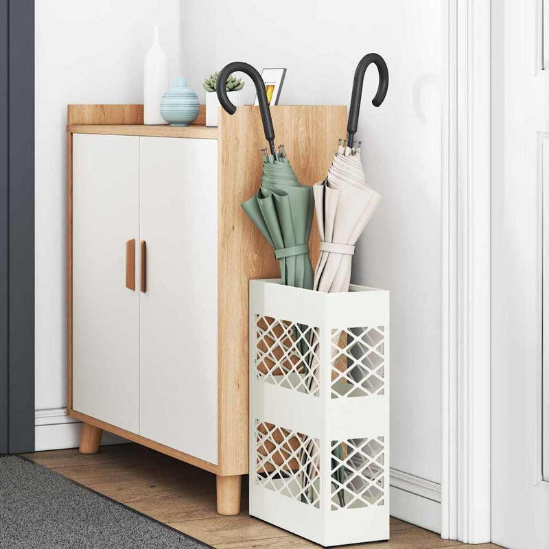 Afbeelding laden in galerijviewer, Vidaxl paraplu standaard wit 28 x 12 x 41 cm staal
