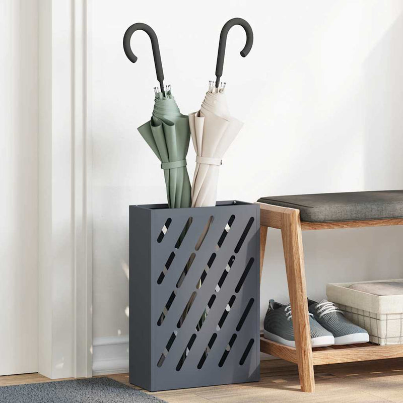 Afbeelding laden in galerijviewer, Vidaxl regen paraplu standaard antraciet 28 x 12 x 41 cm staal
