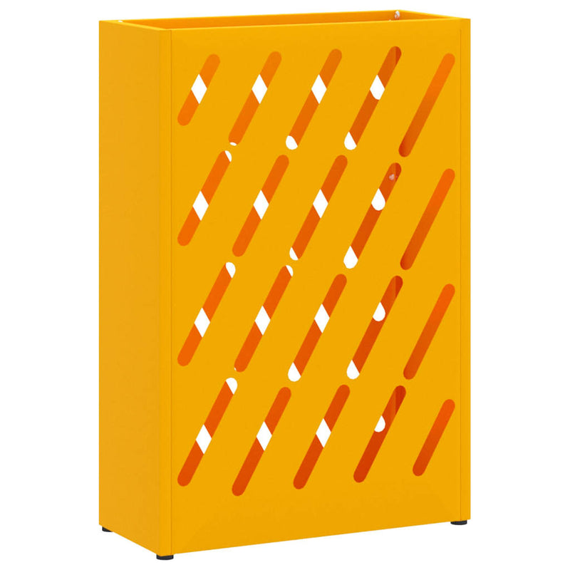 Afbeelding laden in galerijviewer, Vidaxl paraplu standaard mosterdgeel 28 x 12 x 41 cm staal

