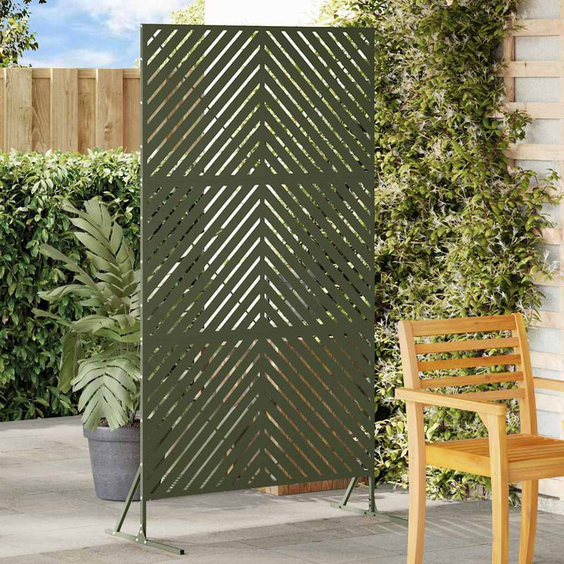 Afbeelding laden in galerijviewer, Vidaxl privacyscherm 100 x 50 x 180 cm staal olijfgroen

